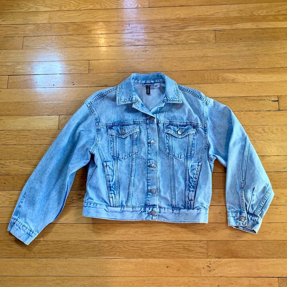 Divided By H&M Light Wash Cropped Women's Jean Jacket | Light Blue | XS
